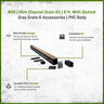 NDS SLIM CHANNEL DRAIN KIT 6 ft. WITH SLOTTED GRAY GRATE & ACCESSORIES
