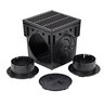 NDS Catch Basin Kit Square w/ Grate 2 Outlets & Plug 9 in.