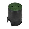 NDS Standard Series Round Valve Box with Cover, Black Box/Green Cover, 6 in. Diameter, HDPE Construction, Overlapping Design, 8-2/3 in. Height
