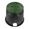 NDS Standard Valve Box Round 10 in. Black Box/Green Lid Overlapping ICV