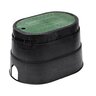 NDS Control Valve Box Black/Green Oval 8 in. x 14 in. w/ Drop-in Cover