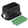 NDS Valve Box Rectangle 10 in. x 15 in. x 10 in.H Black Box/Green Lid Drop-in VB