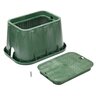 NDS Pro-Spec Valve Box Rectangle 14 In. X 19 In. X 12 In.H Green Box/Green Lid Overlapping Rw W/Bolt