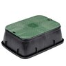 NDS Standard Valve Box Tapered Rectangle 14 in. x 19 in. x 6 in.H Black Box/Green Lid Overlapping ICV