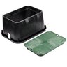 NDS Standard-Series Valve Box Jumbo Rectangle 13 in. x 20 in. x 12 in.H Black Box/Green Lid Overlapping ICV