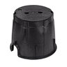 10 in. Round Black on Black Valve Box With a Bolt