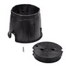 10 in. Round Black on Black Valve Box With a Bolt
