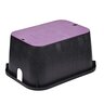 NDS Jumbo Valve Box Standard Black Box/Purple Lid Overlapping Cover Reclaimed Water 13 in. x 20 in. x 12 in.