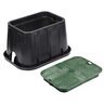 NDS Valve Box Pro-Spec Series Black Box & Green Cover ICV 21-1/8 in. L x 15-3/4 in. W x 12-1/4 in.