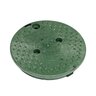 NDS Standard Valve Box Lid Round 10 in. Overlapping Green Polyethylene ICV Lid Only