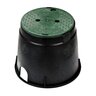 NDS Standard Valve Box Round 10 in. Black Box/Green Lid Overlapping ICV