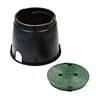 NDS Standard Valve Box Round 10 in. Black Box/Green Lid Overlapping ICV