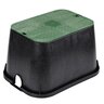 NDS Standard Valve Box Rectangle 14 in. x 19 in. x 12 in. H Black Box/Green Lid Overlapping ICV