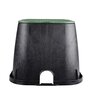 NDS Standard Valve Box Rectangle 14 in. x 19 in. x 12 in. H Black Box/Green Lid Overlapping ICV