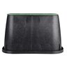 NDS Standard Valve Box Rectangle 14 in. x 19 in. x 12 in. H Black Box/Green Lid Overlapping ICV