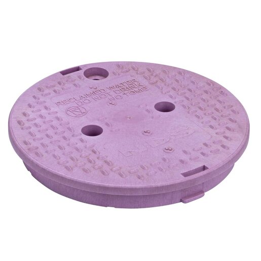 NDS Standard Valve Box Lid Round 10 in. Overlapping Purple Polyethylene RW Lid Only