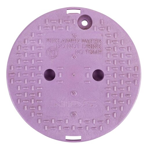 NDS Standard Valve Box Lid Round 10 in. Overlapping Purple Polyethylene RW Lid Only
