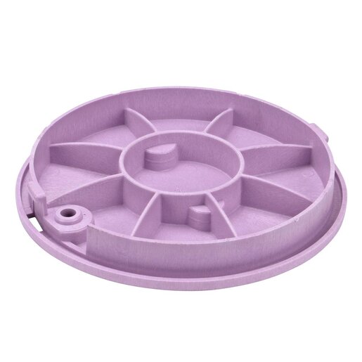 NDS Standard Valve Box Lid Round 10 in. Overlapping Purple Polyethylene RW Lid Only