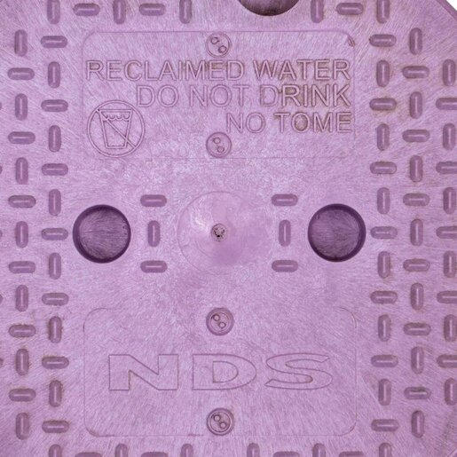 NDS Standard Valve Box Lid Round 10 in. Overlapping Purple Polyethylene RW Lid Only