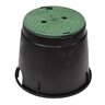 NDS Standard Valve Box Round 10 in. Black Box/Green Lid Overlapping SEWER