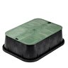 NDS Standard Valve Box Extension Rectangle 13 in. x 20 in. x 6 in. Black Box/Green Lid Overlapping ICV