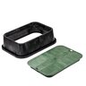 NDS Standard Valve Box Extension Rectangle 13 in. x 20 in. x 6 in. Black Box/Green Lid Overlapping ICV