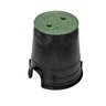 NDS Standard Series Round Valve Box with Cover, Black Box/Green Cover, 6 in. Diameter, HDPE Construction, Overlapping Design, 8-2/3 in. Height