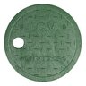 NDS Snap-In Box & Cover Black Body Round w/ Overlapping Green Lid 6 in.