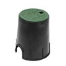 NDS Snap-In Box & Cover Black Body Round w/ Overlapping Green Lid 6 in.
