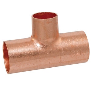 Reducing Tee Wrot Copper 1 in. x 1 in. x 3/4 in. Copper x Copper x Copper