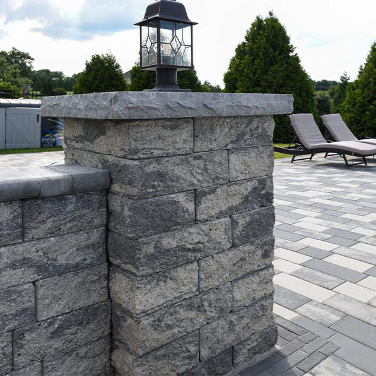 Nicolock Nicostone Rockface Pier Cap Bluestone 24 in. x 24 in. (11 pc ...