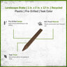 Epic Plastics Pre-Drilled Stake Teak 1 in. x 2 in. x 12 in.