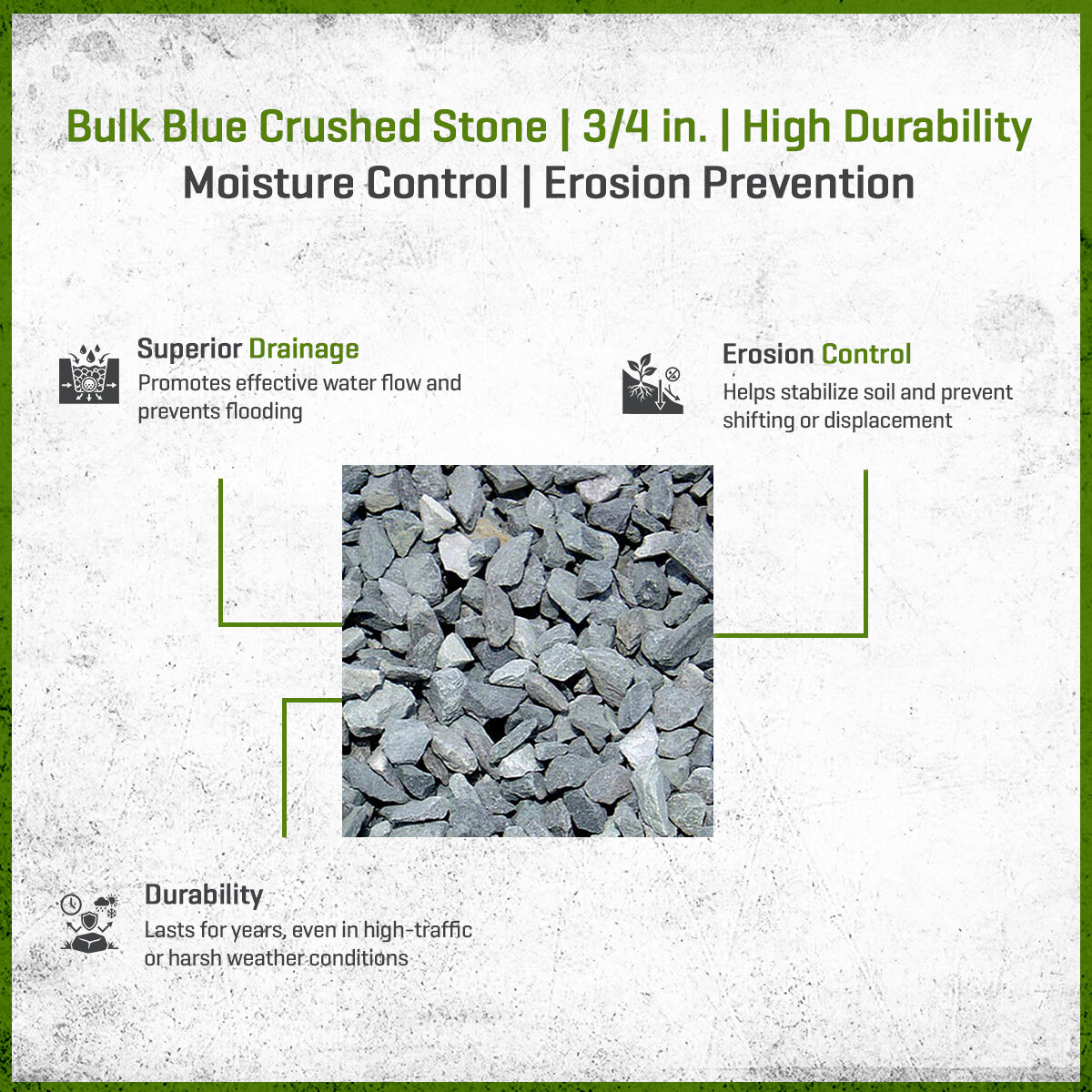 Bulk Blue Crushed Stone 3/4 in | SiteOne US