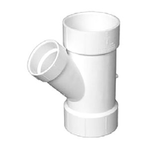 DWV Reducing Wye White PVC 4 in. x 4 in. x 2 in. Hub