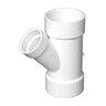 DWV Reducing Wye White PVC 4 in. x 4 in. x 2 in. Hub 