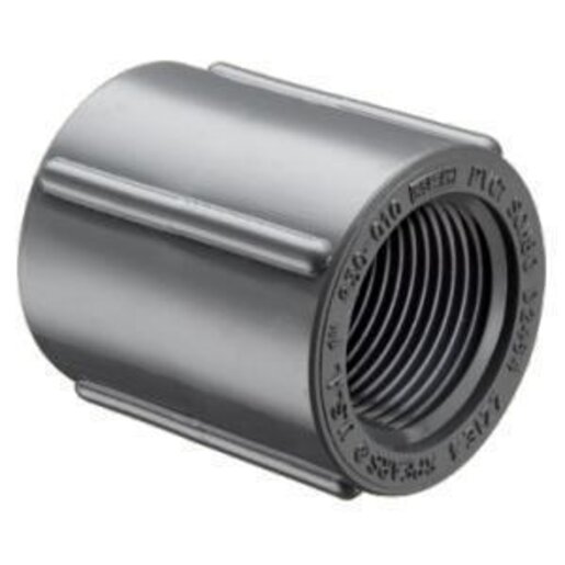 Sch 40 PVC Coupling Gray 1 in. FIPT