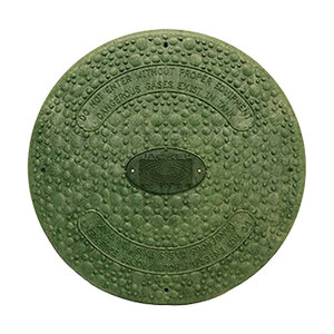 18 in. Structural Foam Solid Green Lid Fits 18 in. N-12 Pipe