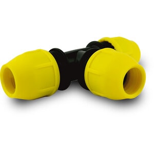 Home-Flex Yellow Poly Pipe Tee 1 in. x 1 in. x 1 in.