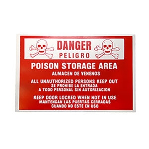 Pesticide Decal Storage Sign