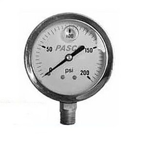 Pressure Gauge Liquid Fill Glycerin 200 PSI 1/4 in. MPT