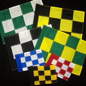Tube Style Flag 400 Denier Nylon Augusta & White Checkered 14 in. x 20 in.