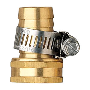 Brass Swivel Hose Mender 3/4 in. Fht x Insert w/ Clamp