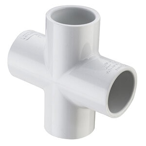 Sch 40 PVC Cross Fabricated 6 in. Socket