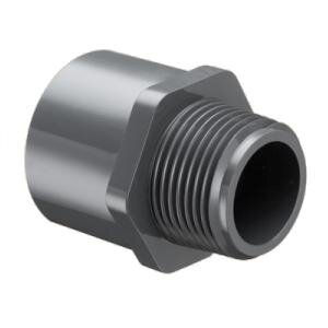 Sch 40 Gray PVC Male Adapter 1/2 in. MIPT x Socket