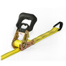 Ratchet Strap Yellow Webbing JJ-Hooks 20 ft. x 1-1/2 in. (5,000 lb. Break Strength 1,665 lb. Load Limit)