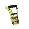 Strap,27 ft. x 2 in. Ratchet, Yellow Webbing, Flat Hks (10,000# Break Strength, 3,333# Load Limit)