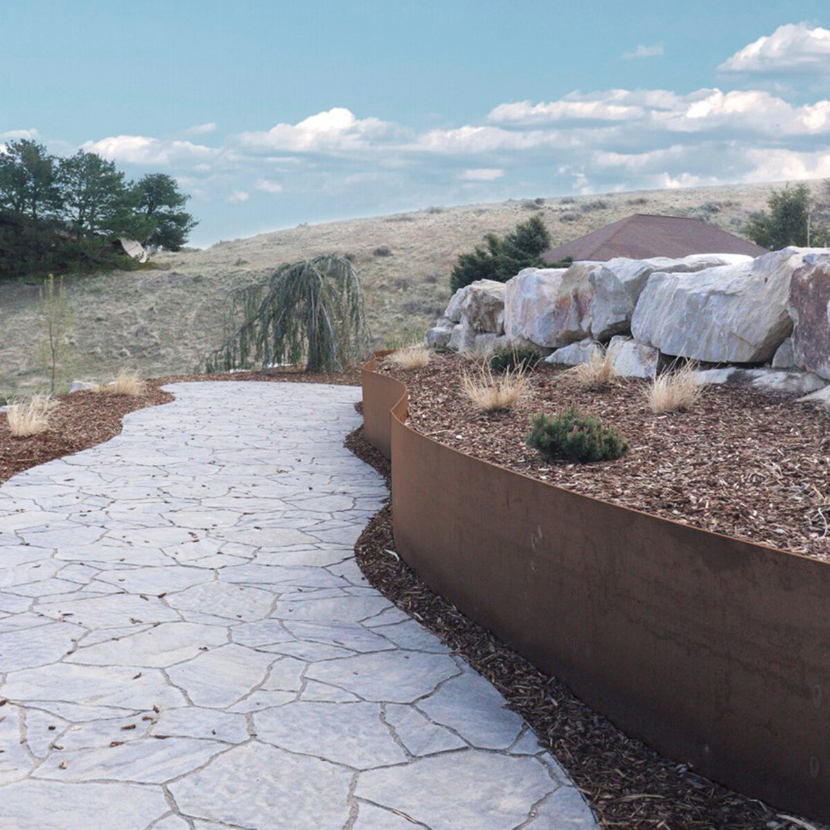 Border Concepts BORCON Line Weathering Steel Landscape Edging 1/8 in. x ...
