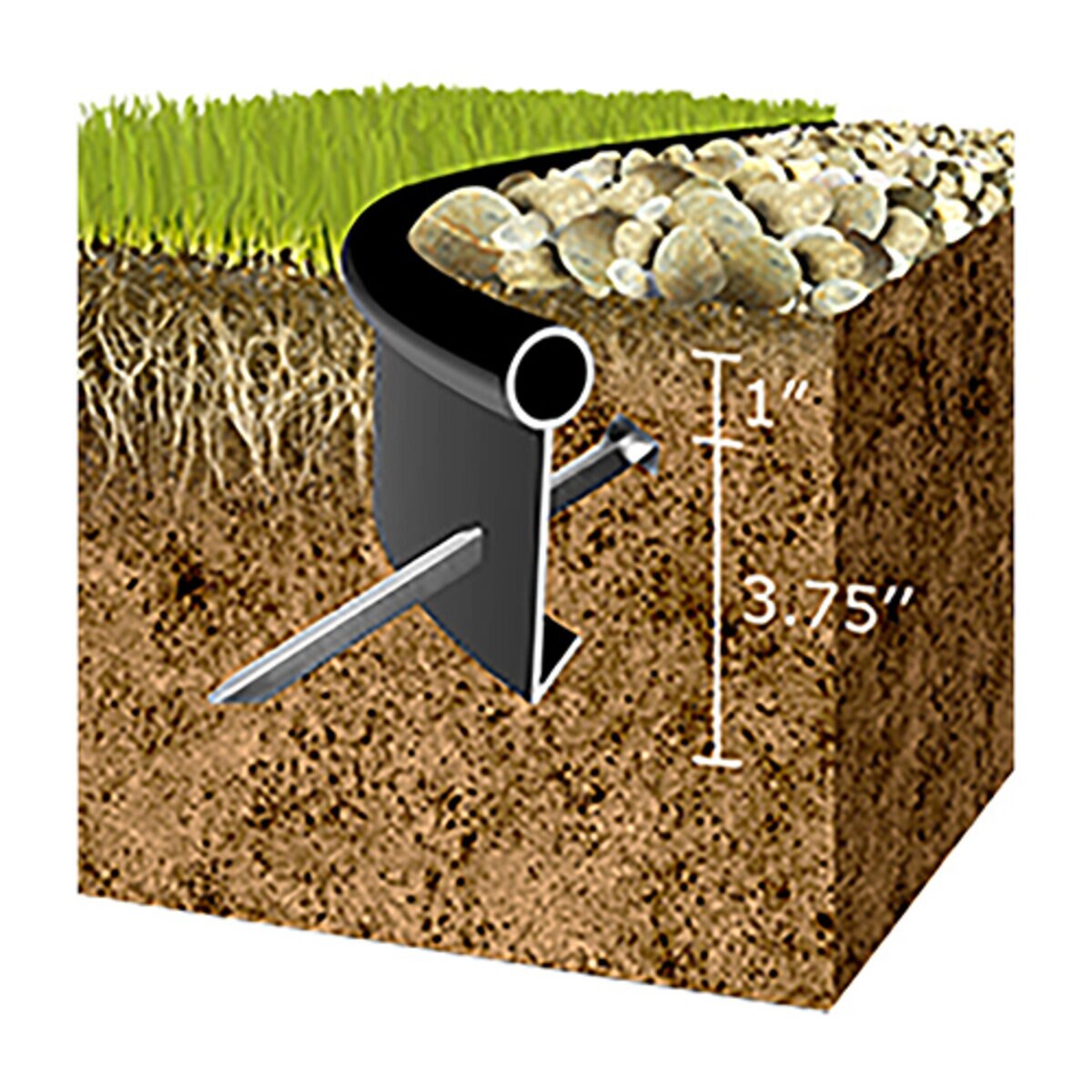 Oly-Ola Black Jack Poly Landscape Edging 1 in. x 4-3/4 in. x 20 ft ...