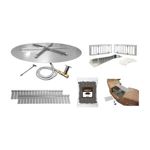 Firegear Stainless Steel SRW Kit (includes 34 in. Round Flat Pan, Flex Frame, Match Throw Ignition System, 4 in. Vents and Lava Rock) Natural Gas