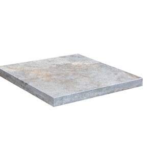 Solstice Cap Silver Travertine Square Edge 2 in. x 24 in. x 24 in.